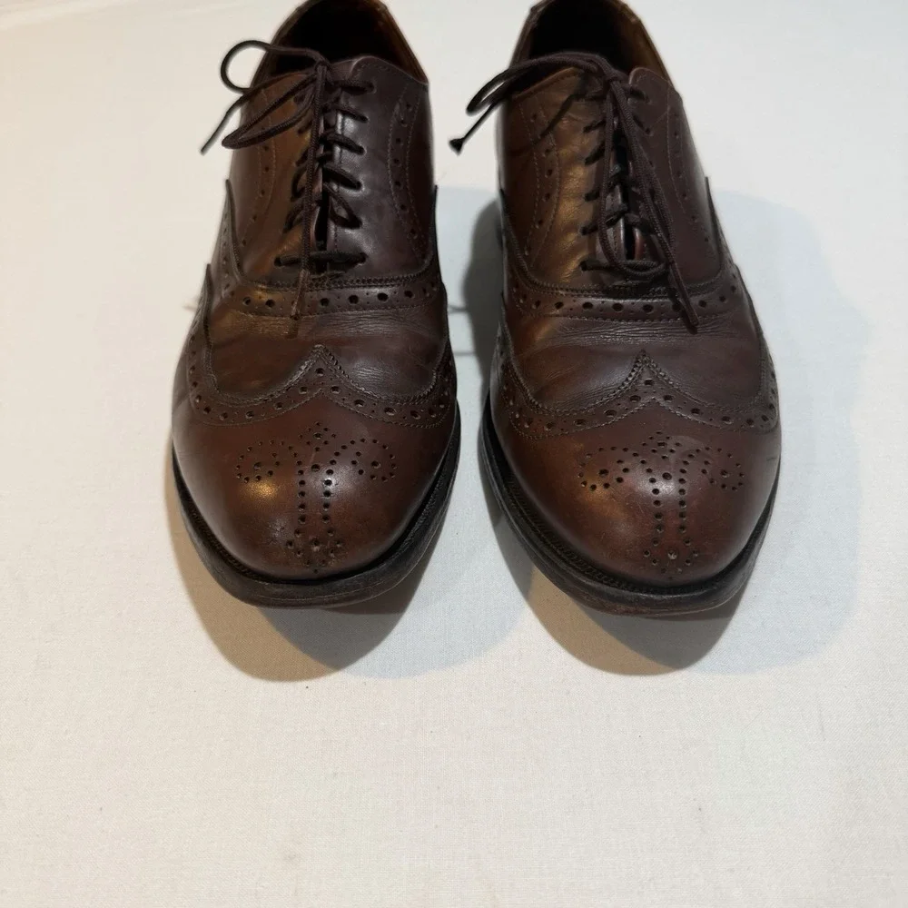 Allen Edmonds Chester Wingtip Oxfords Brown Leather Mens 8 A Narrow 4612 USA